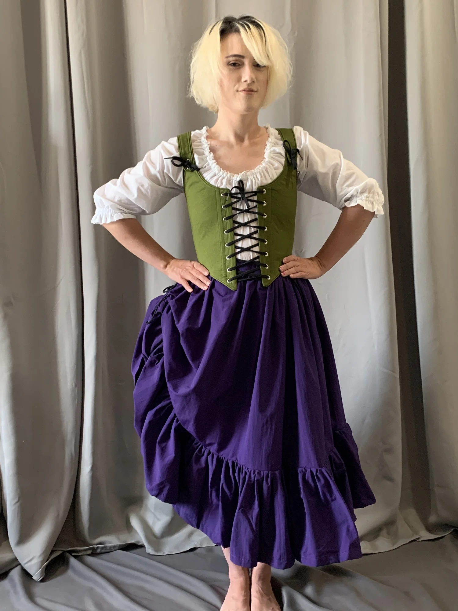 Ren Faire Ensemble, Any Color with Short Skirt — Period Corsets