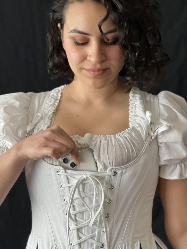 Add a stomacher with pocket to any Ren Faire Bodice — Period Corsets