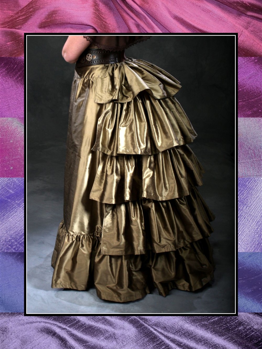 Victorian Custom Silk Bustle Petticoat Skirt — Period Corsets