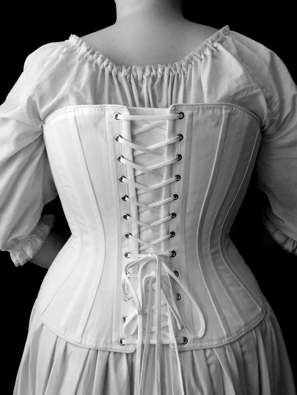 Silk Flatlined c. 1880 Alice Corset — Period Corsets