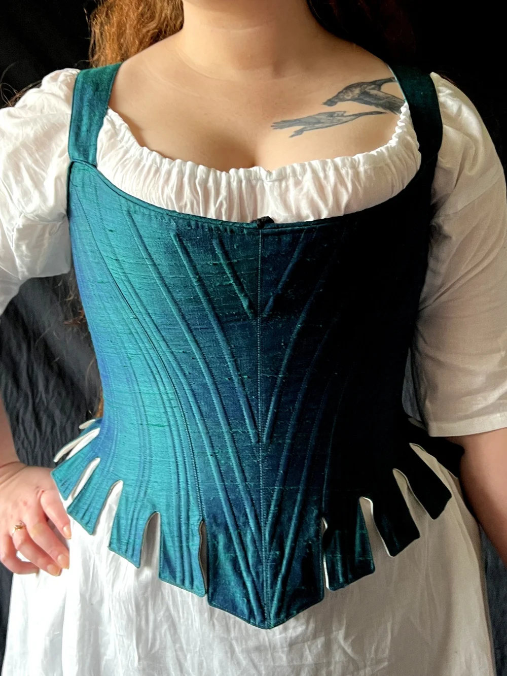 Silk Flatlined c. 1725 Louisa Stays — Period Corsets