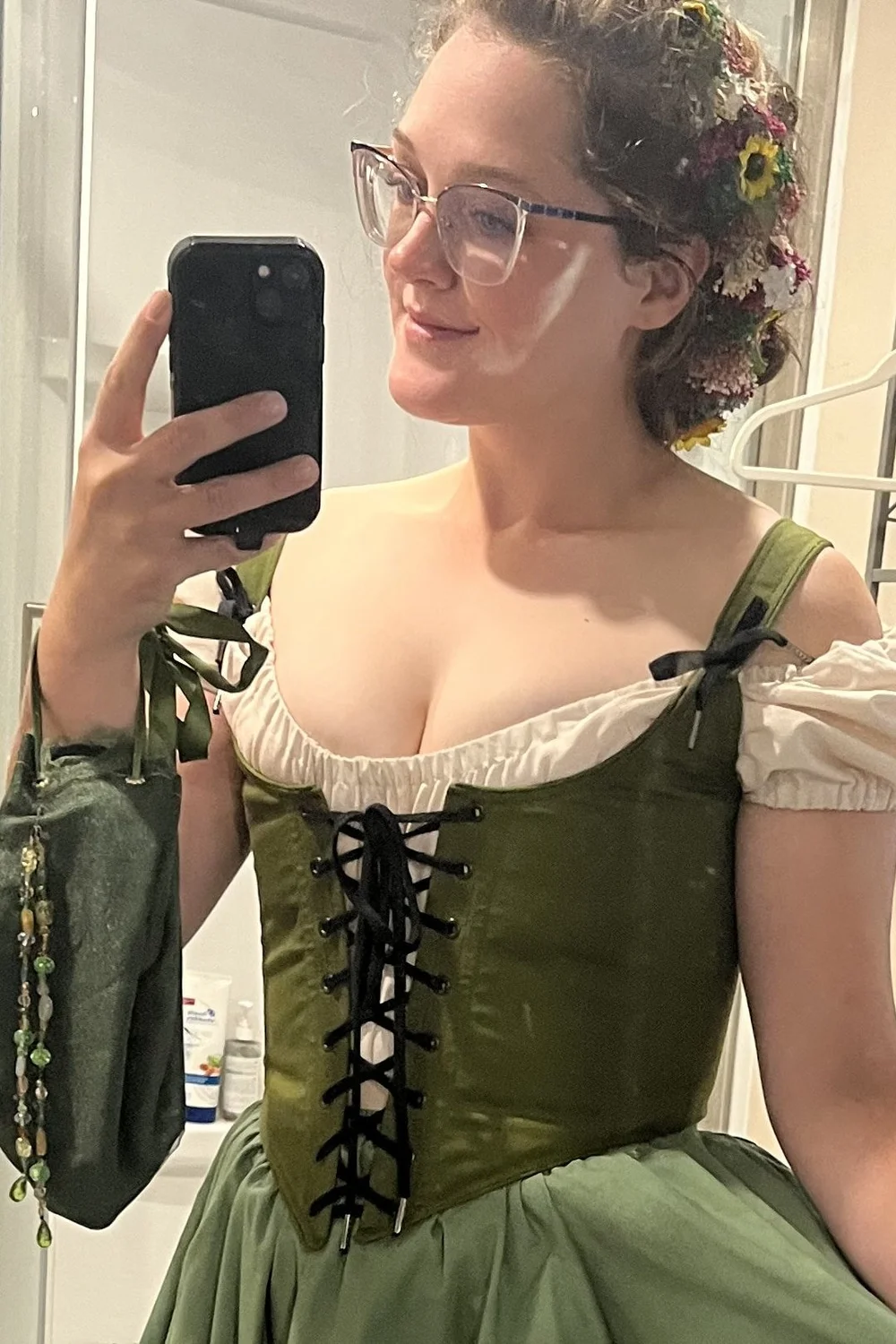 Ren Faire Bodice- Avocado  Period Corsets