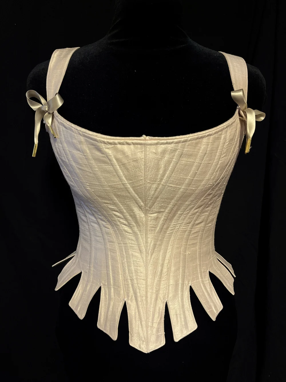 Silk Flatlined c. 1725 Louisa Stays — Period Corsets