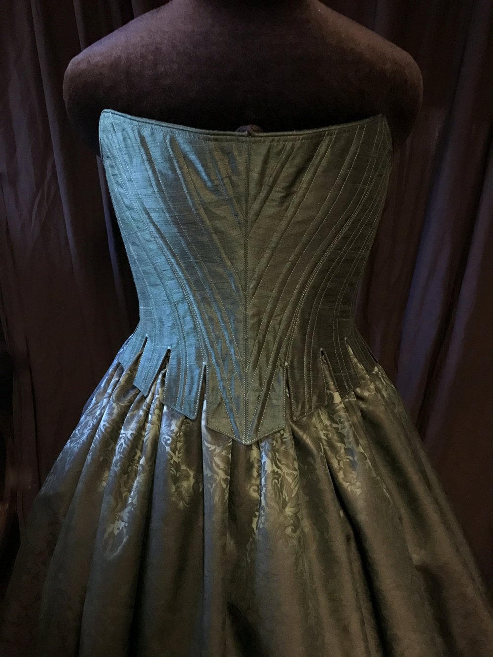 18th century Custom Silk Louisa Stays — Period Corsets