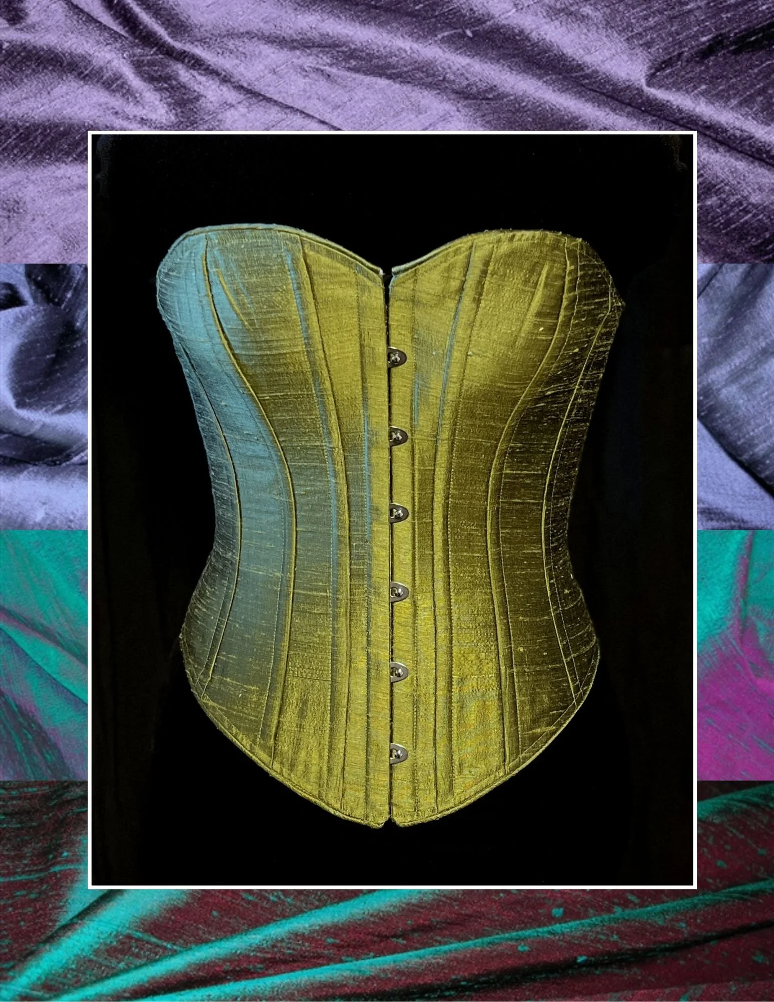 Silk Flatlined c. 1860 Julia Corset