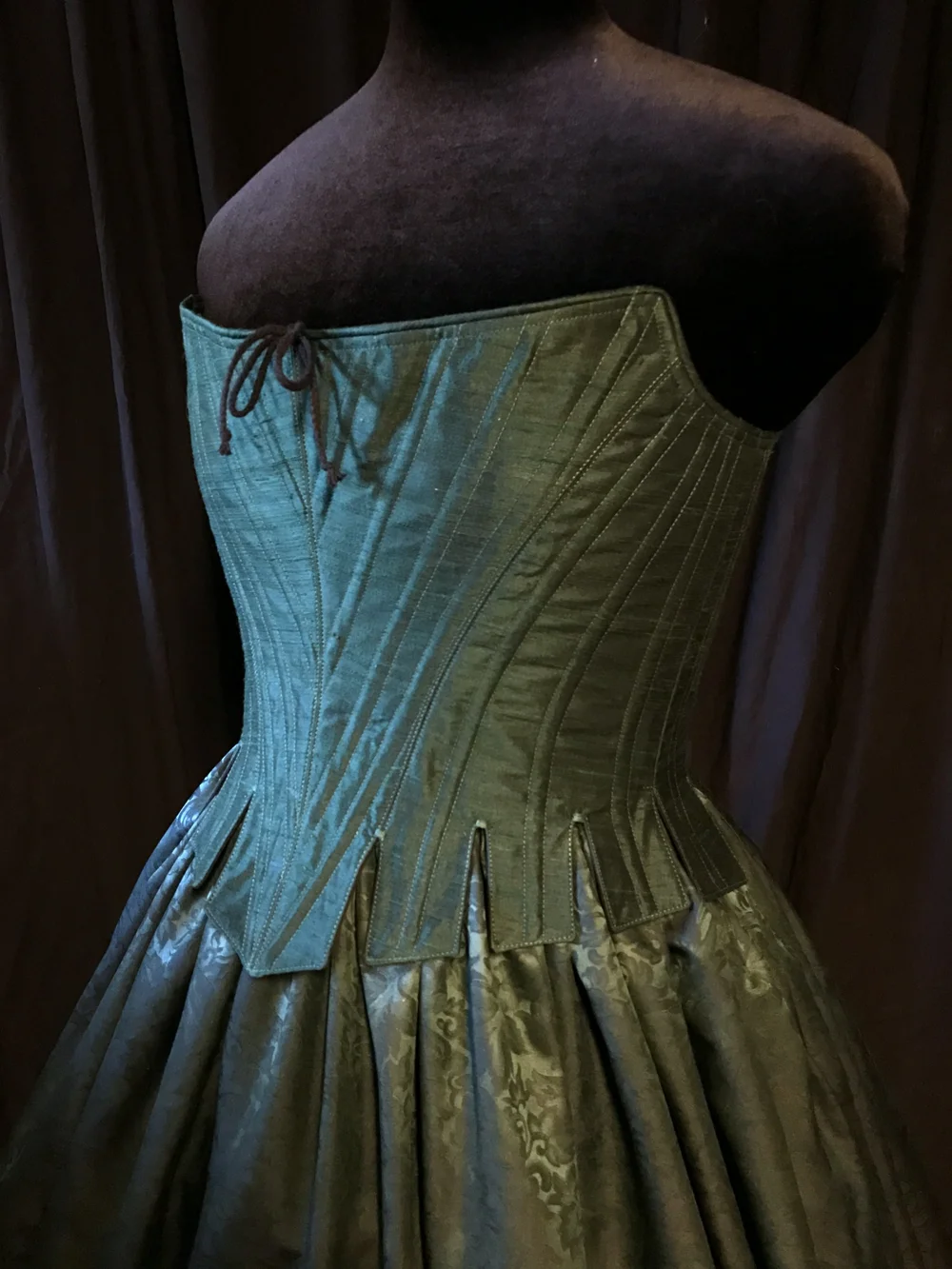 Silk Flatlined c. 1725 Louisa Stays — Period Corsets