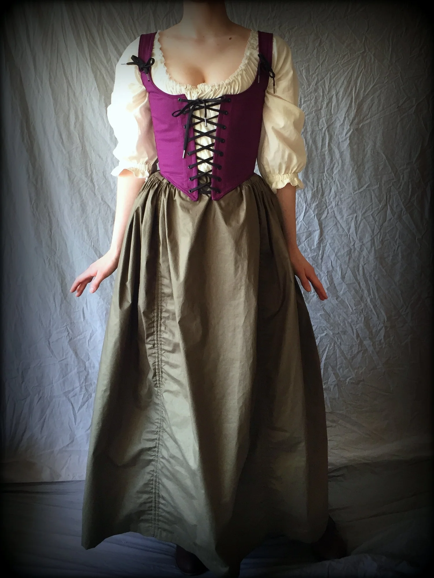 Ren Faire Ensemble, Any Color with Long Skirt  Period Corsets