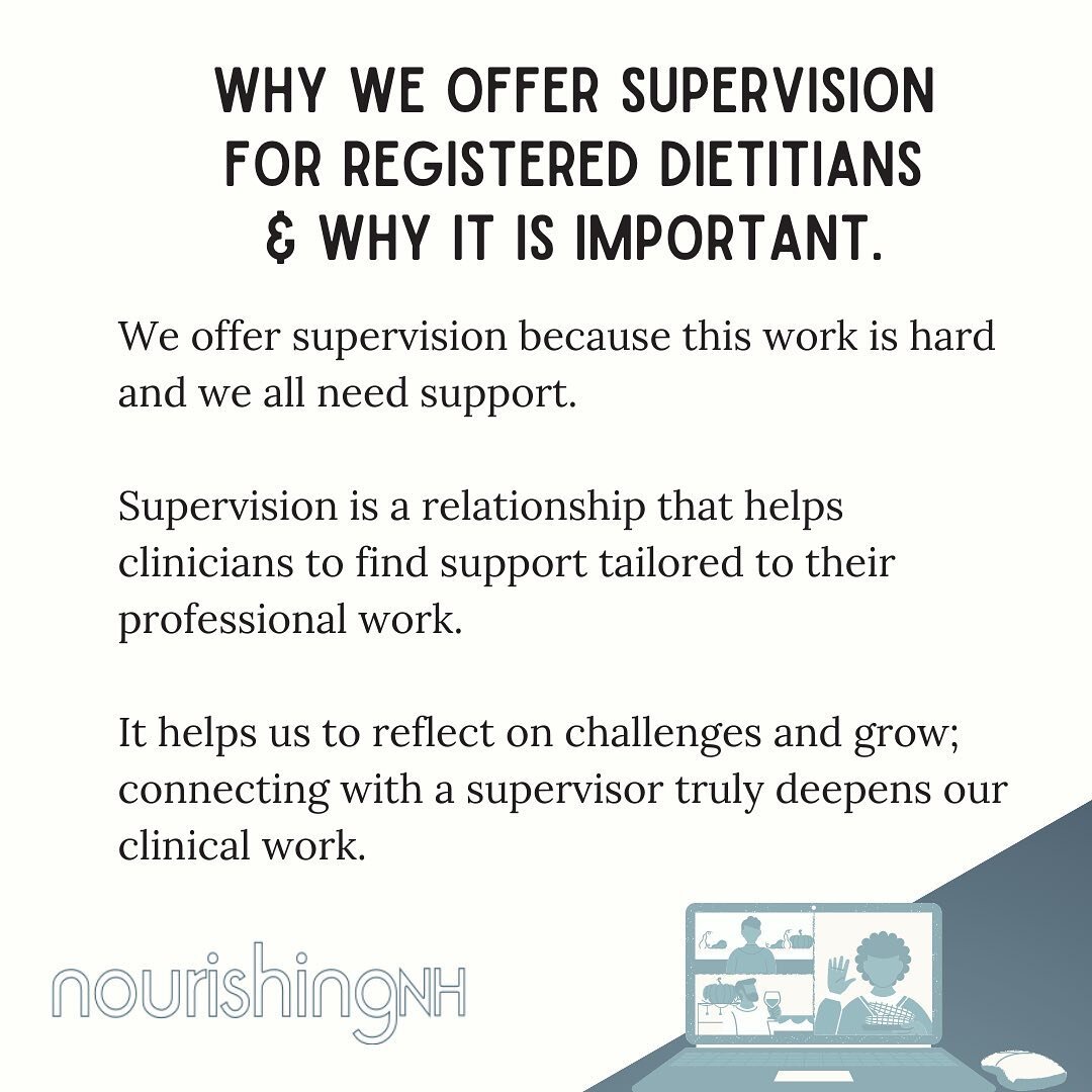 This is hard work. If you are in the ED field and curious about supervision, please reach out to avoid burnout.

✨If you are feeling like you need help or support or have any questions about nutritional therapy or supervision, please reach out to us,