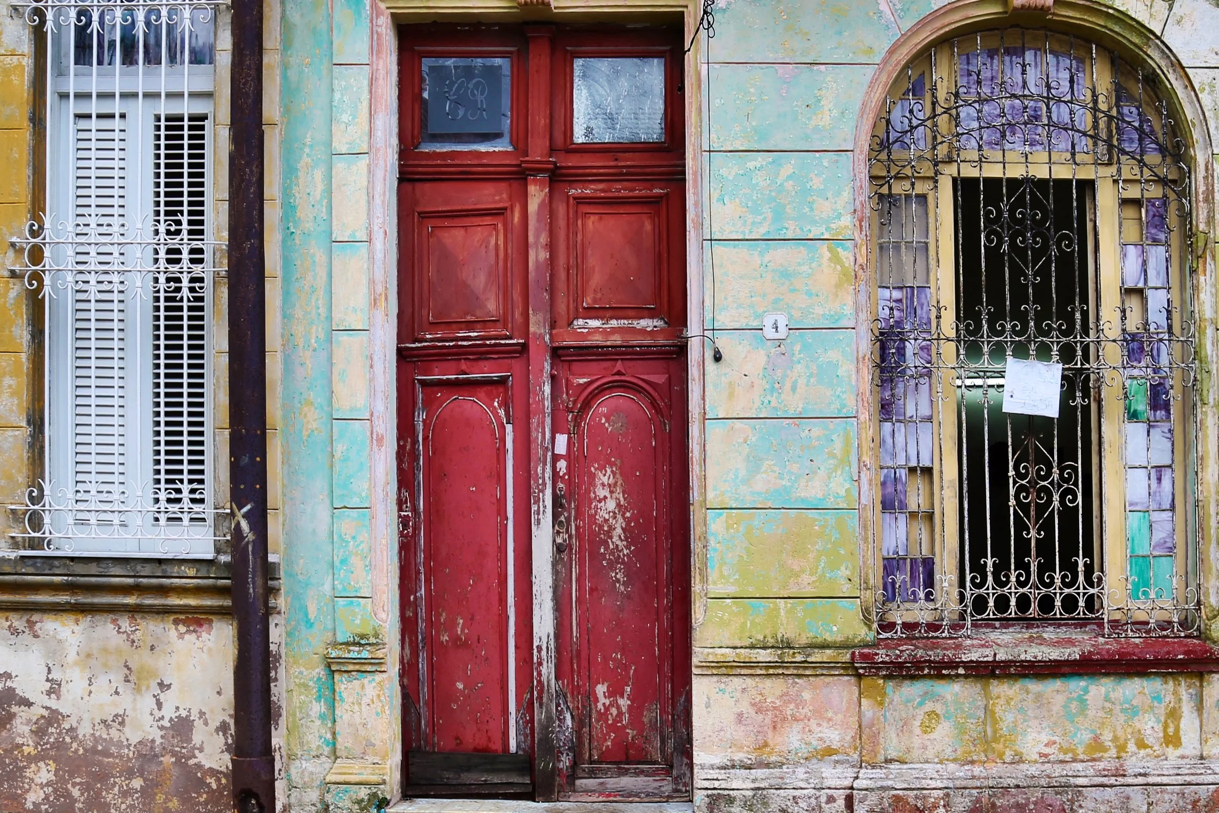 Red Door, Building Exterior, Havana, Cuba 2015 (Exteriors 7)