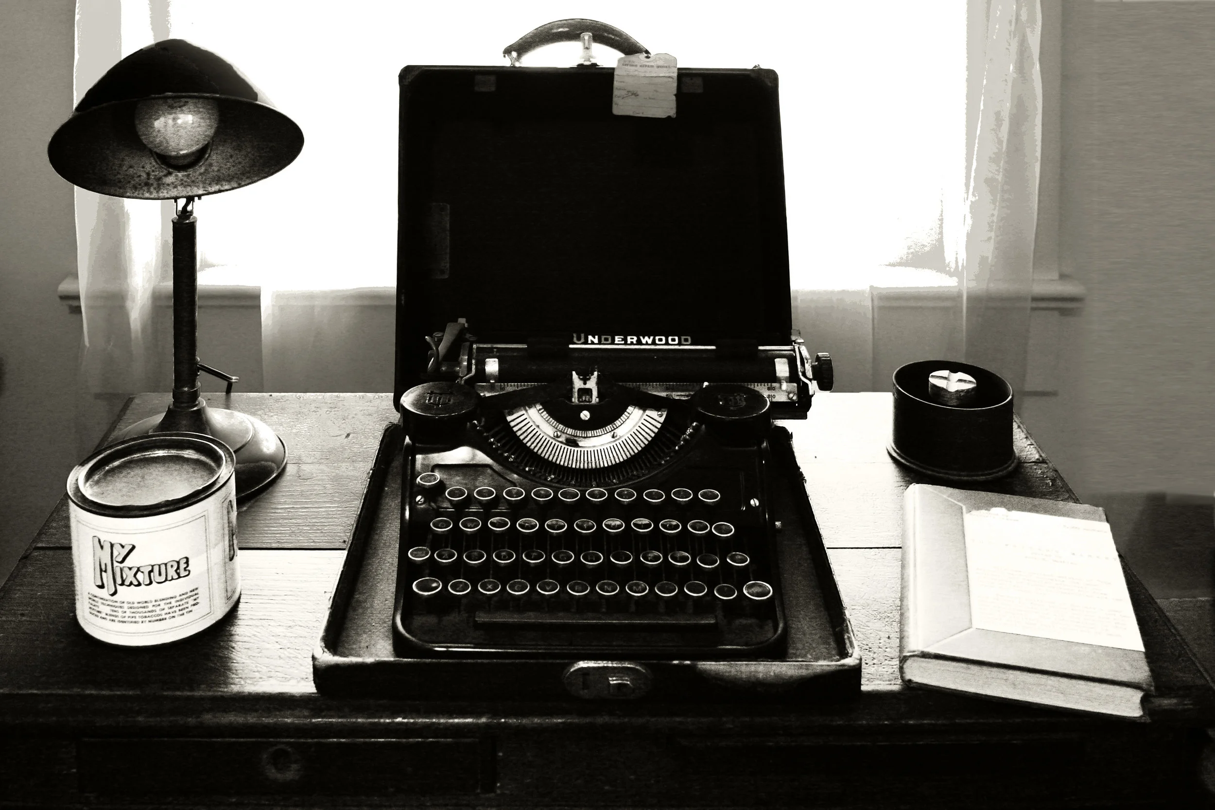 Faulkner's Typewriter, Tobacco, and Writing Desk, Rowan Oak, Oxford, Mississippi 2008 (Still Life 3)