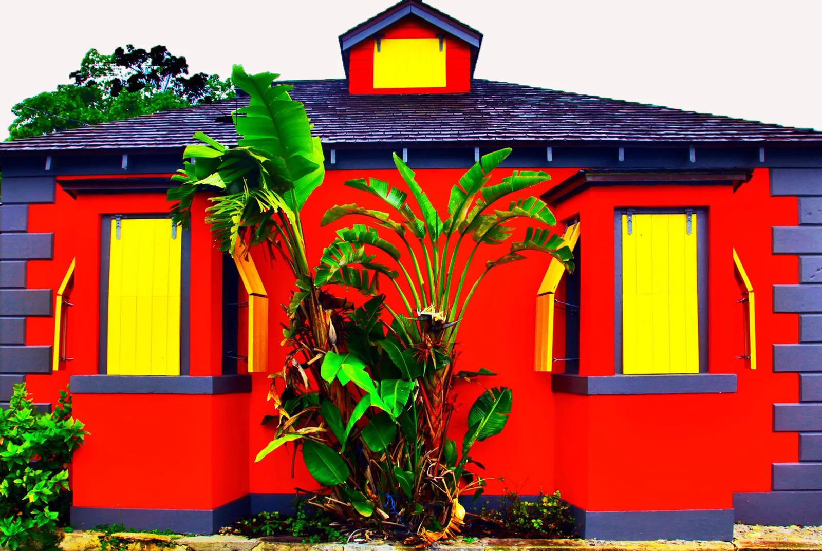 Red House with Yellow Window Covering, Nassau, Bahamas 2012 (Colors &amp; Abstracts 10)