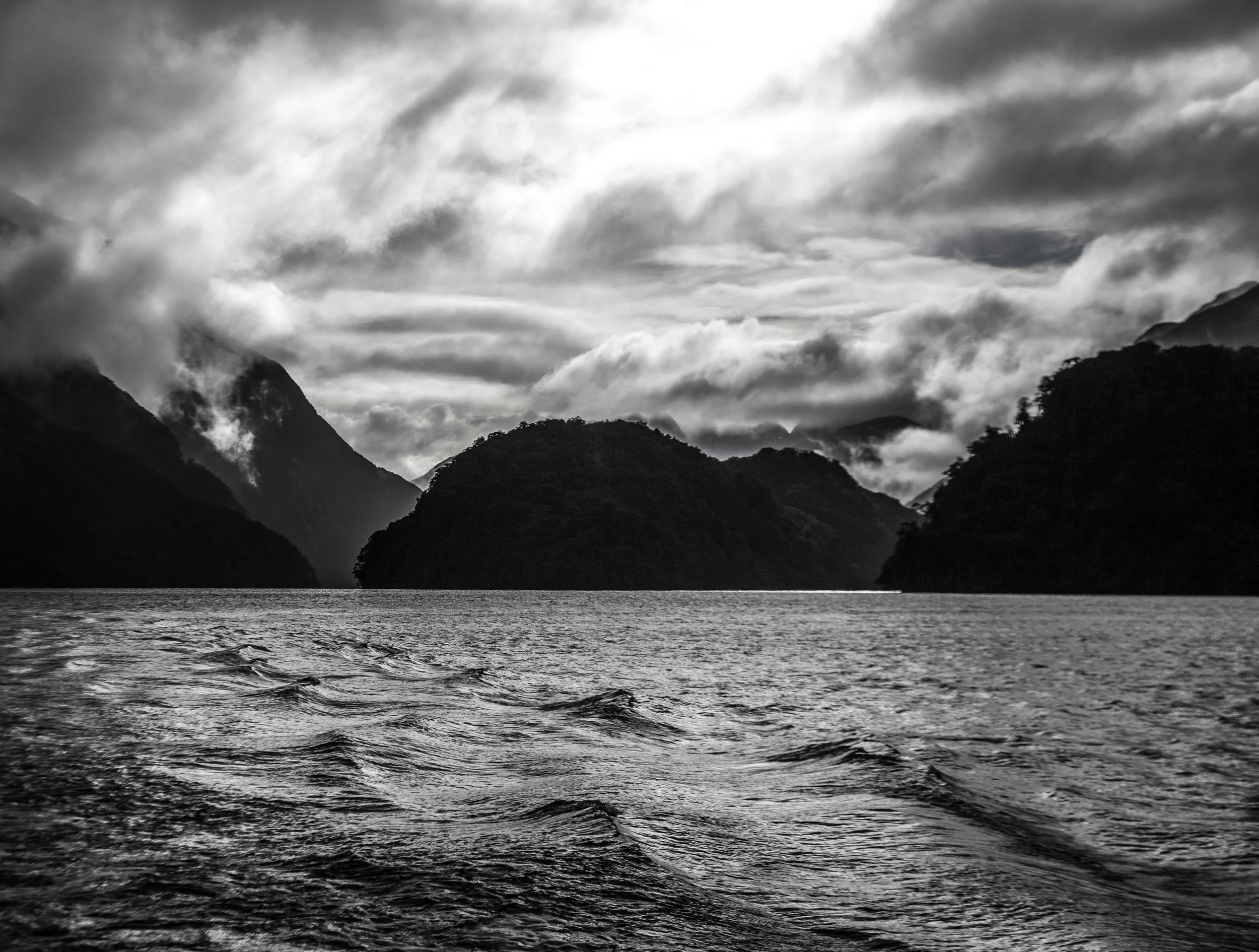 Black and White Landscape, Doubtful Sound and Surrounding Fyords, South Island, New Zealand 2017 (Natural Landscapes 18)