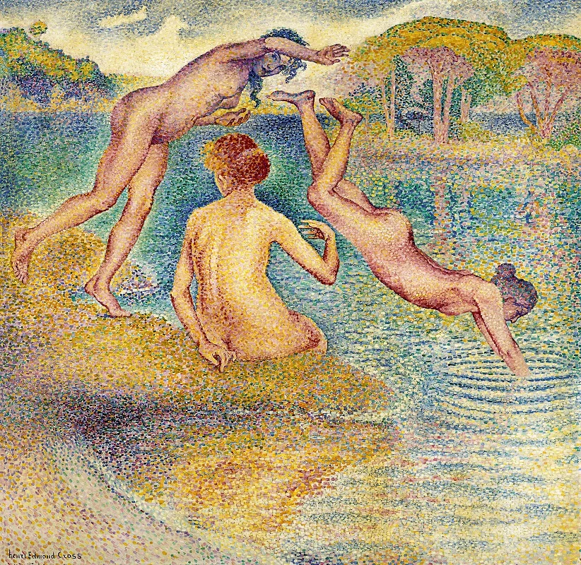 Henri-Edmond Cross, Das fröhliche Bad, 1899-1902, Privatsammlung. Courtesy Artvera's Gallery