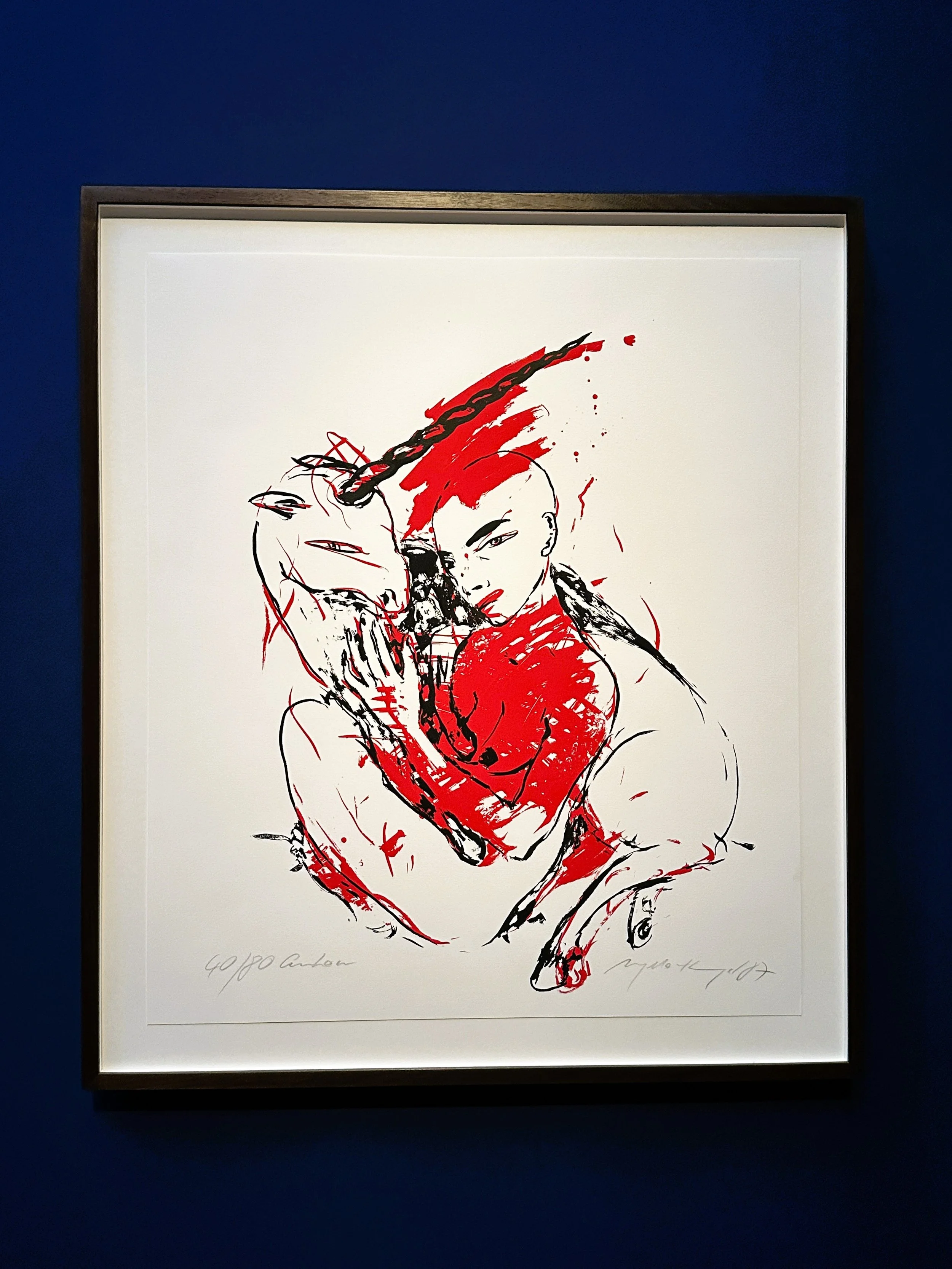 Einhorn. Das Fabeltier in der Kunst, Bild von Angela Hampel, Frau und Einhorn