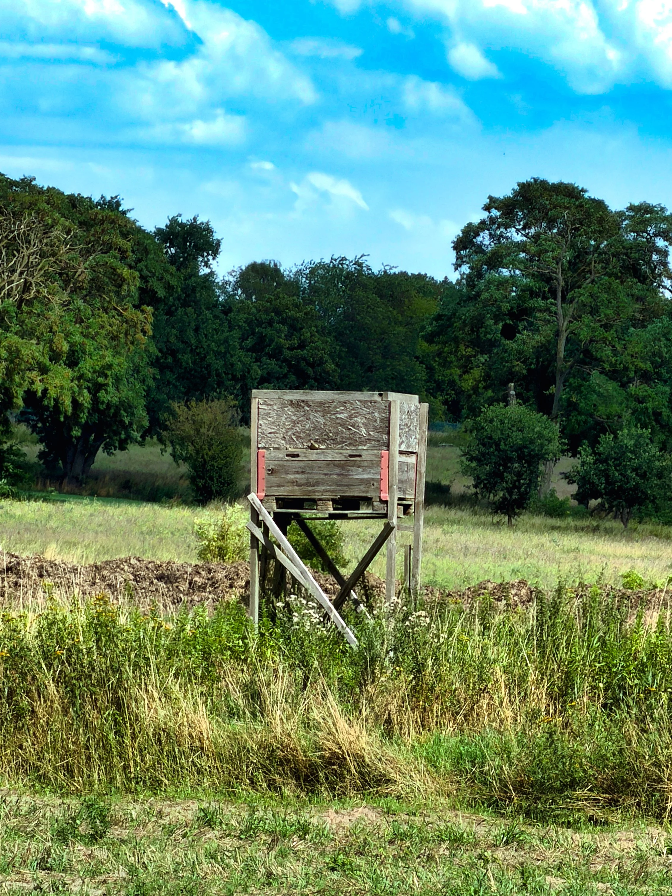 Berliner Mauerweg mit dem Fahrrad, Hochstand auf Feld