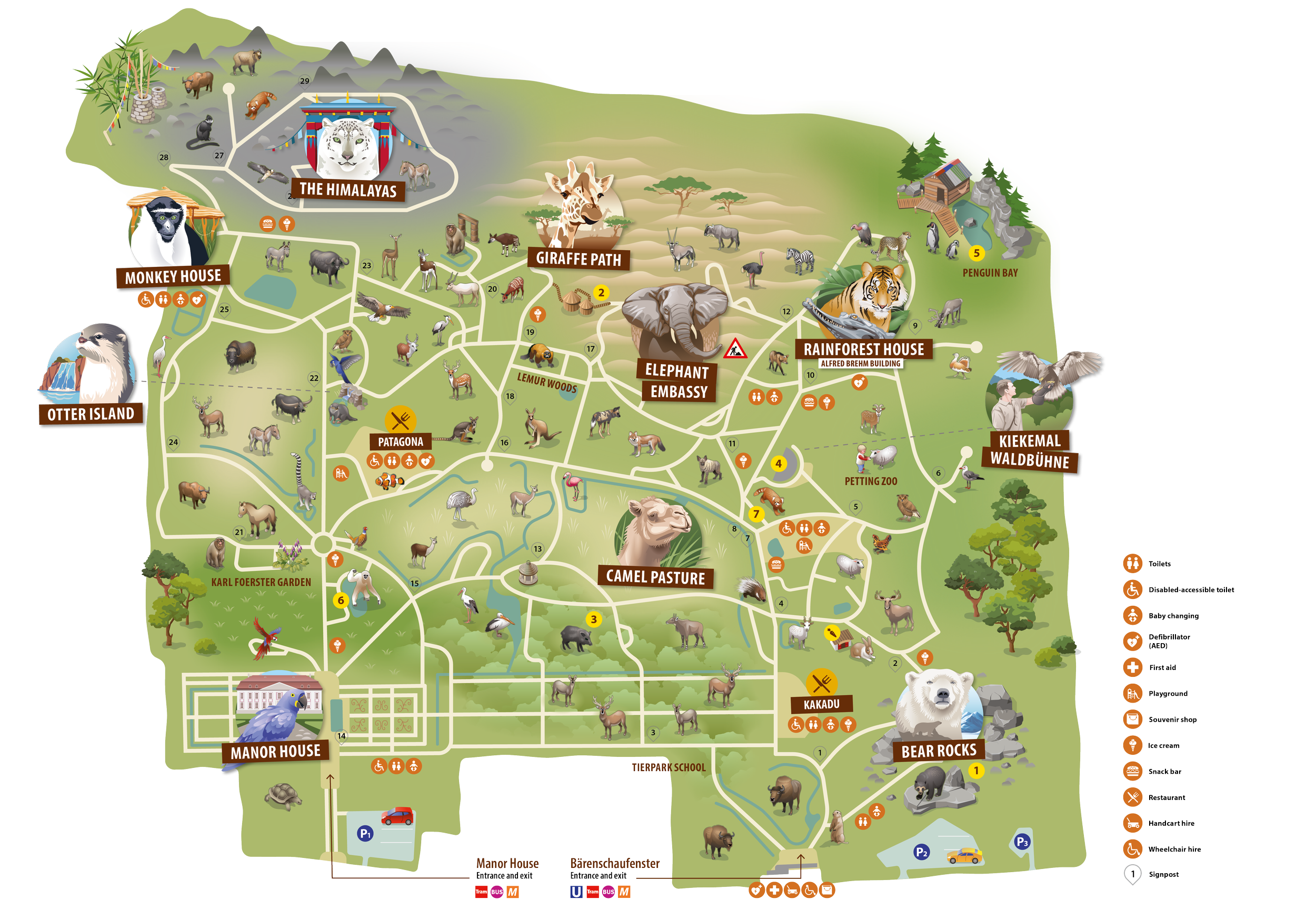 Tierpark Berlin, Übersichtskarte