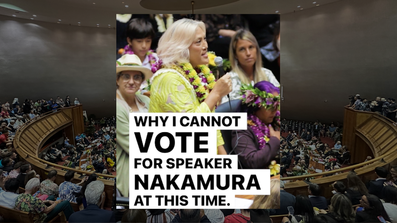 Why I cannot vote for Speaker Nakamura – at this t