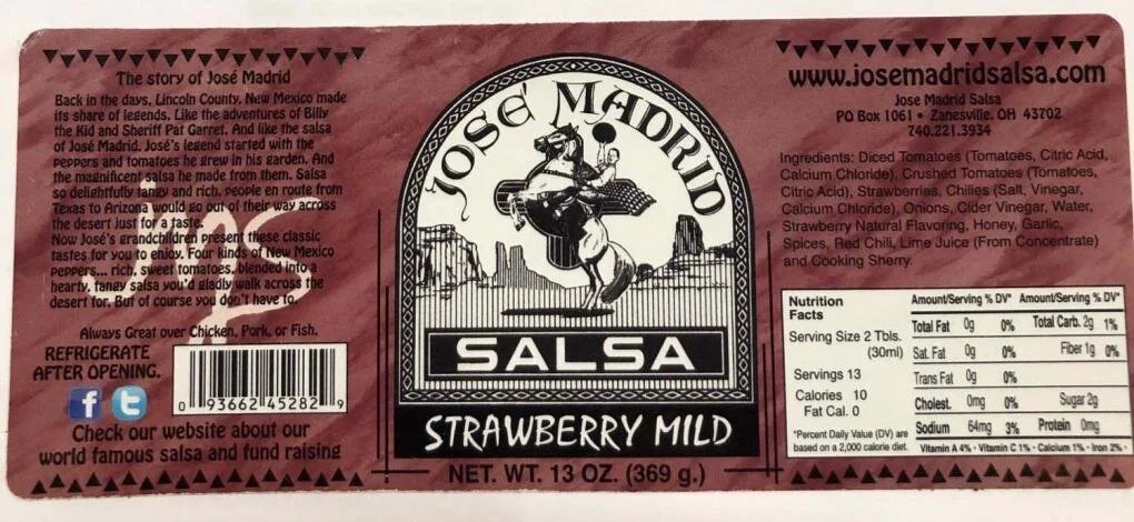 Jose Madrid Salsa Issues a Voluntary Recall Due to an Undeclared Anchovy Allergen