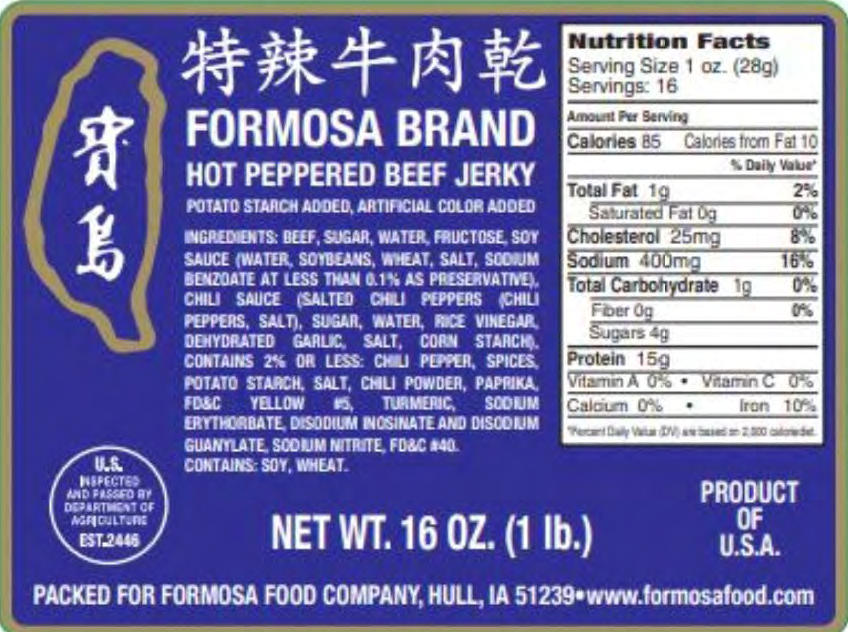 Legacy Food Company, Inc. Recalls Beef Jerky Products Due to Misbranding and an Undeclared Ingredient