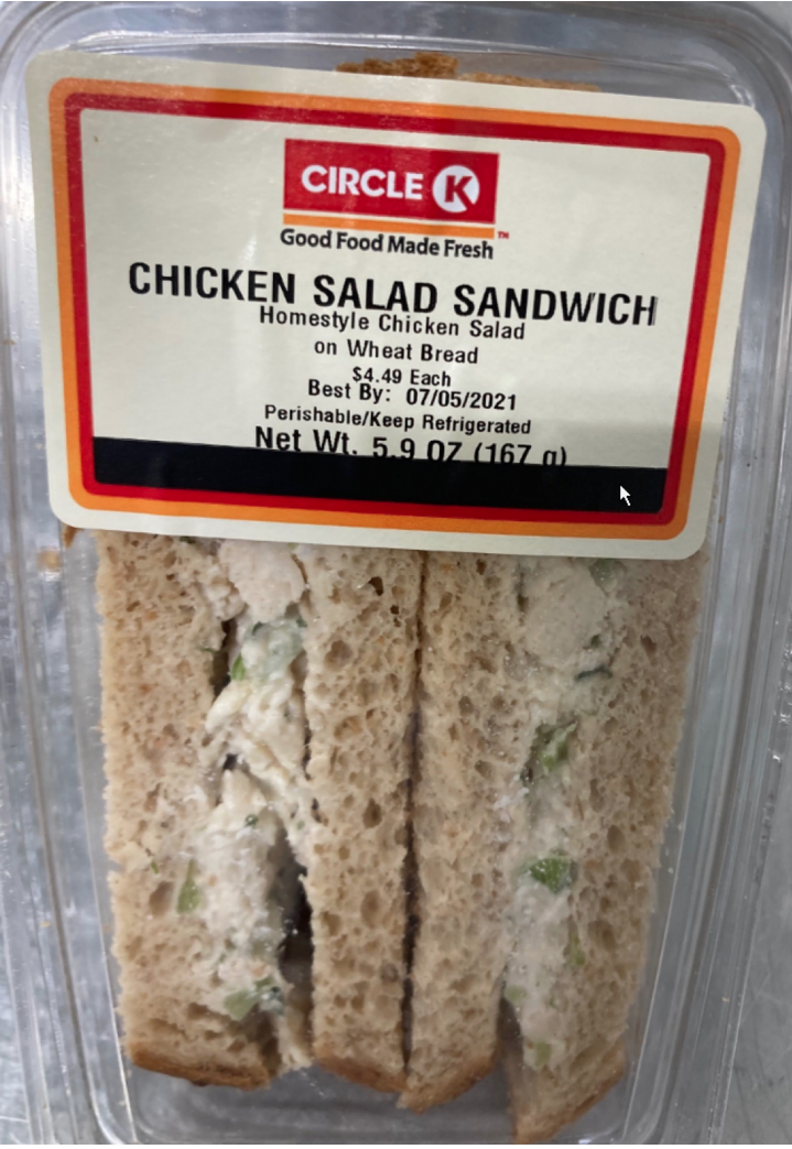 LSG Sky Chefs Recalls Circle K Brand Chicken Salad Sandwich Because of Possible Health Risk