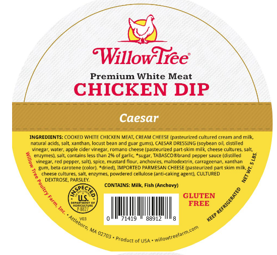 Willow Tree Poultry Farm Recalls Chicken Salad and Dip Products Due to Possible Foreign Matter Contamination