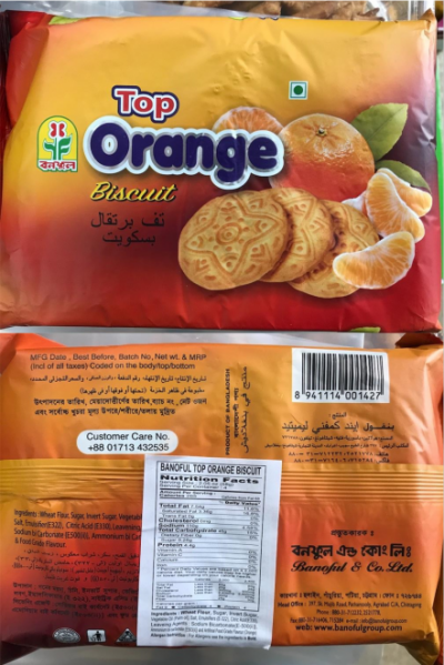 KBF Inc. Issues Allergy Alert on Undeclared Milk Allergens in Banoful Top Orange Biscuit