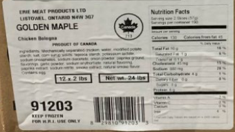 Chicken Bologna Products Imported Without Benefit of Inspection Recalled by Erie Meat Products Ltd.