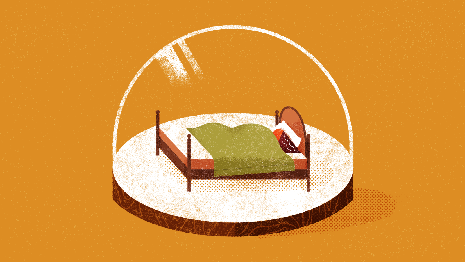 Editorial illustration for article on how to avoid social obligations and hibernate through Winter.