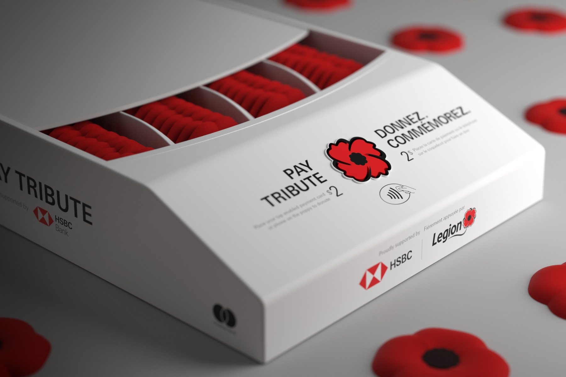  Simply tap your card on the poppy to donate $2.  
