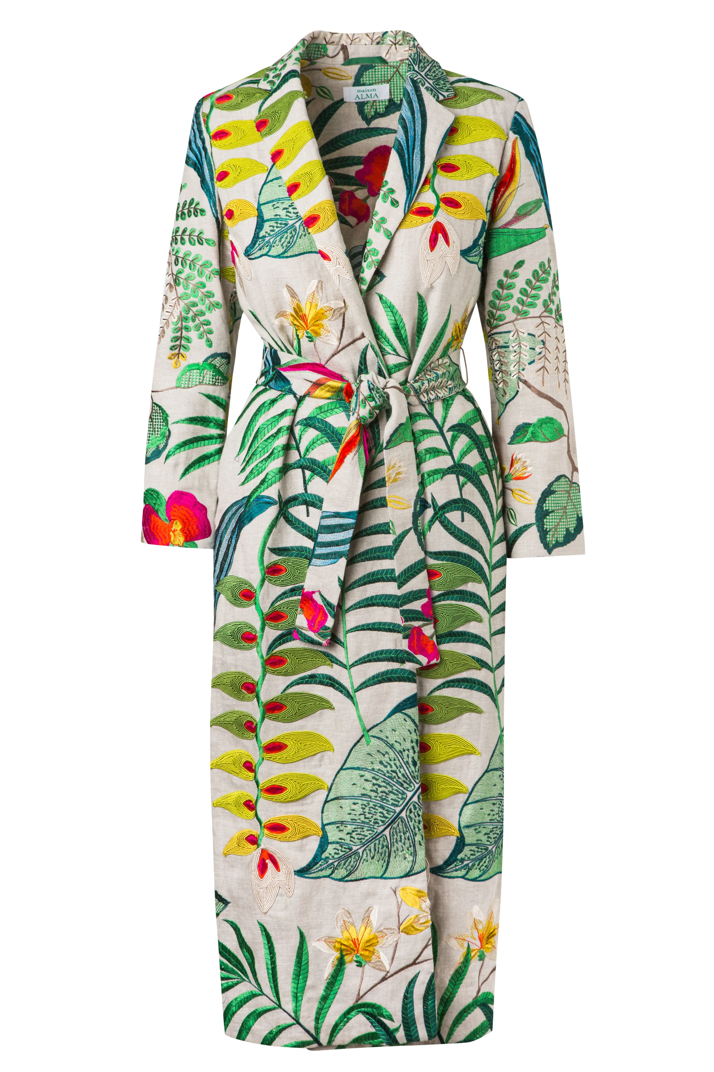 Heliconias Kimono Wrap Coat