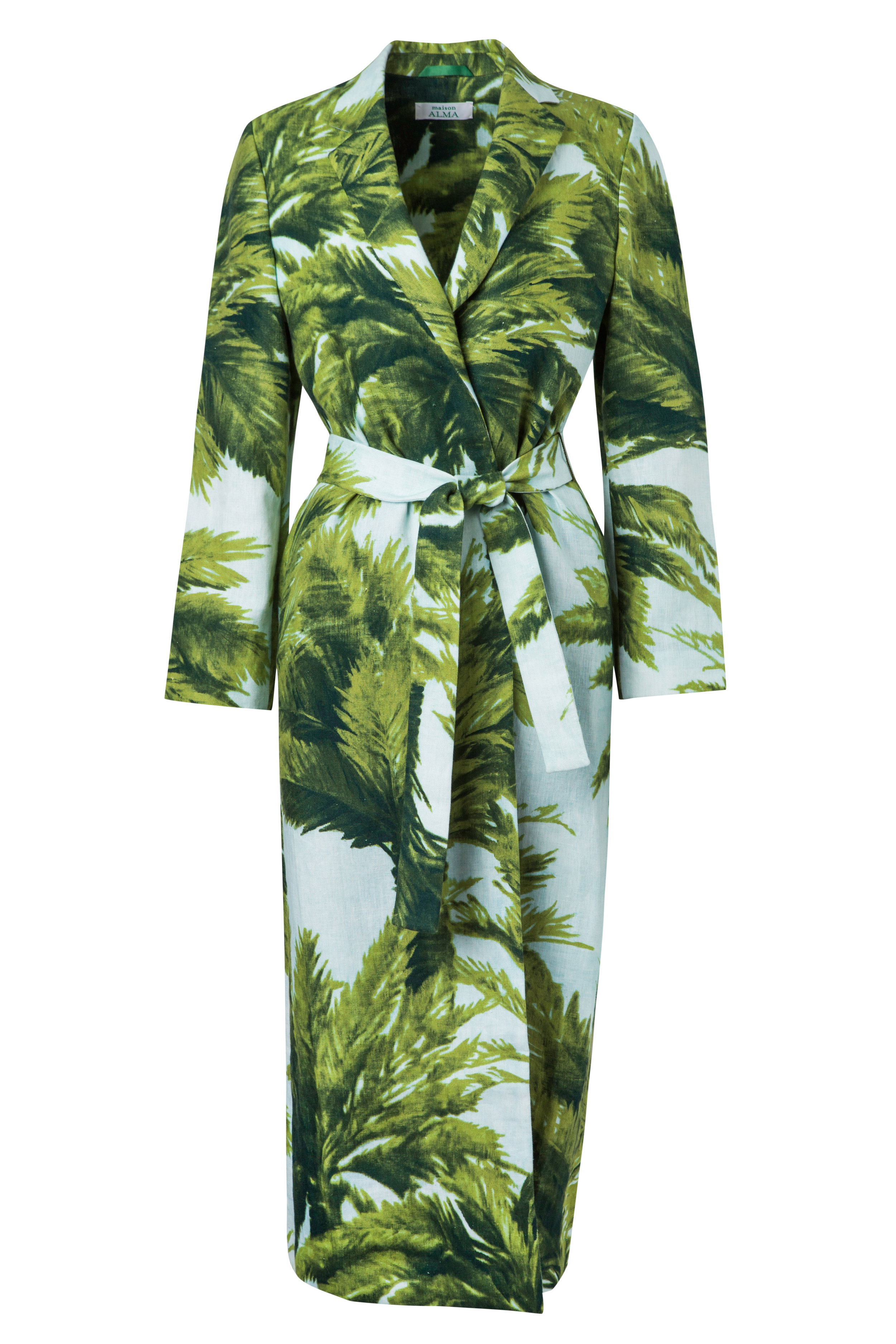 LA PALMA KIMONO WRAP COAT MAISON ALMA X PIERRE FREY LA BOTANICA COLLECTION