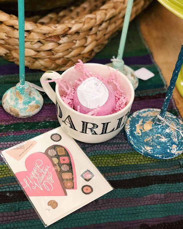 The perfect valentines gift, a big ole mug and a locally made bath bomb! The mug is great for soup, coffee, tea...or wine. We won&rsquo;t tell😉