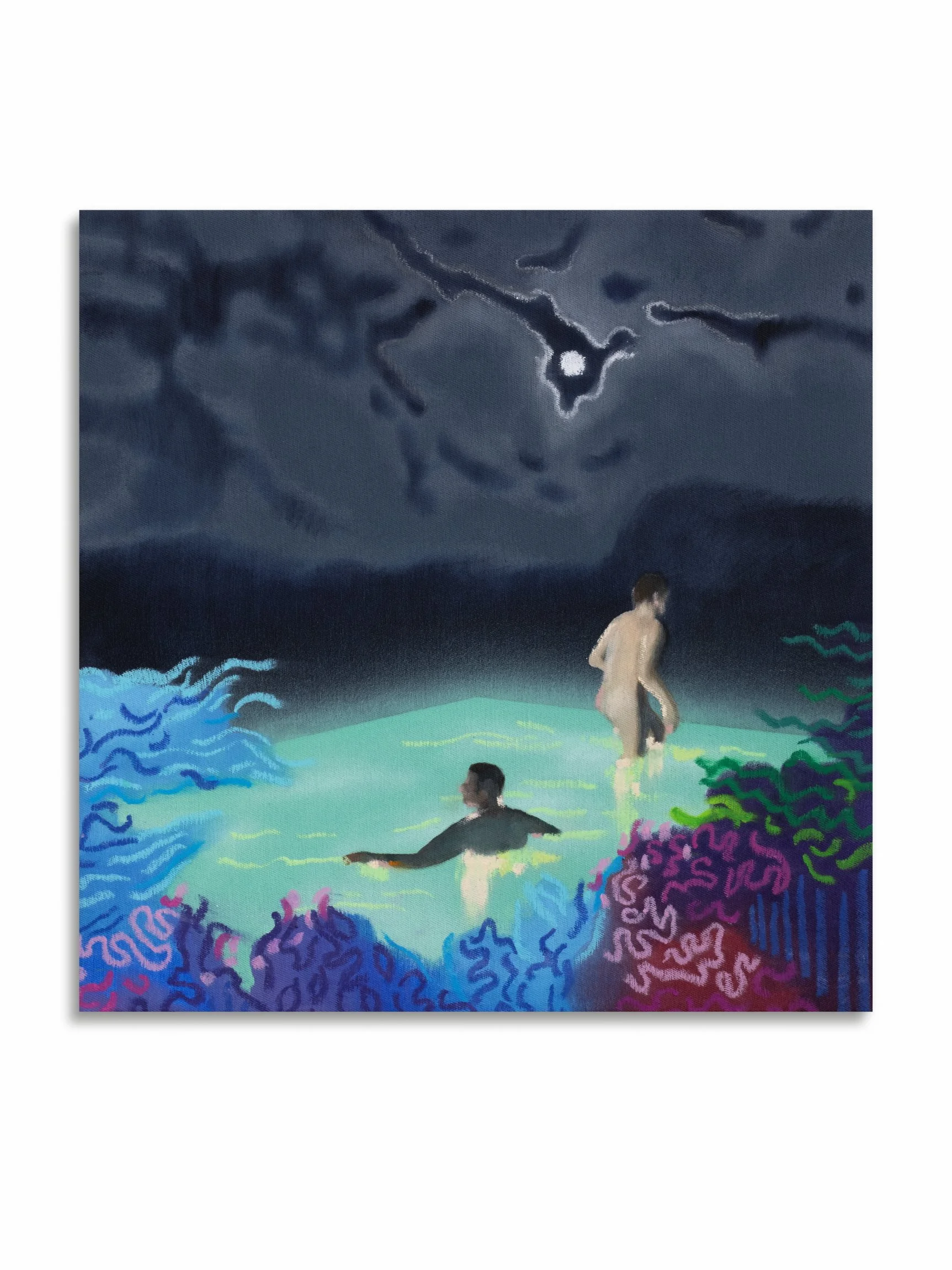  NOCTURNAL SECRETS , oil stick and acrylic on canvas, 40 x 40 cm, 2024 