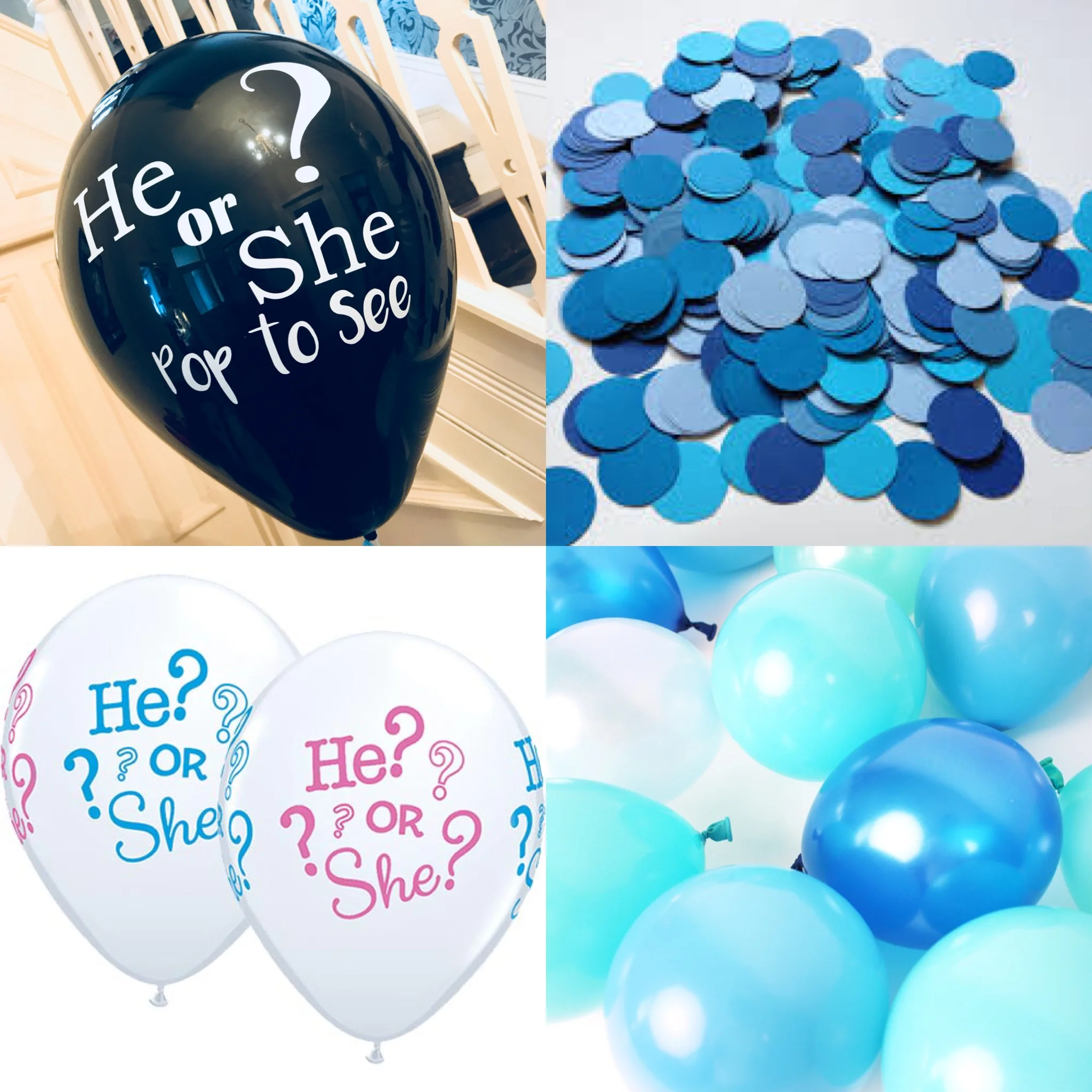 Gender Reveals A big trend at the moment. Very popular in the U.S.A Gender reveals are becoming "the thing" in how to announce the sex of your baby. We fill the balloon with confetti and balloons and then when you pop it everyone knows if its a boy or a girl.