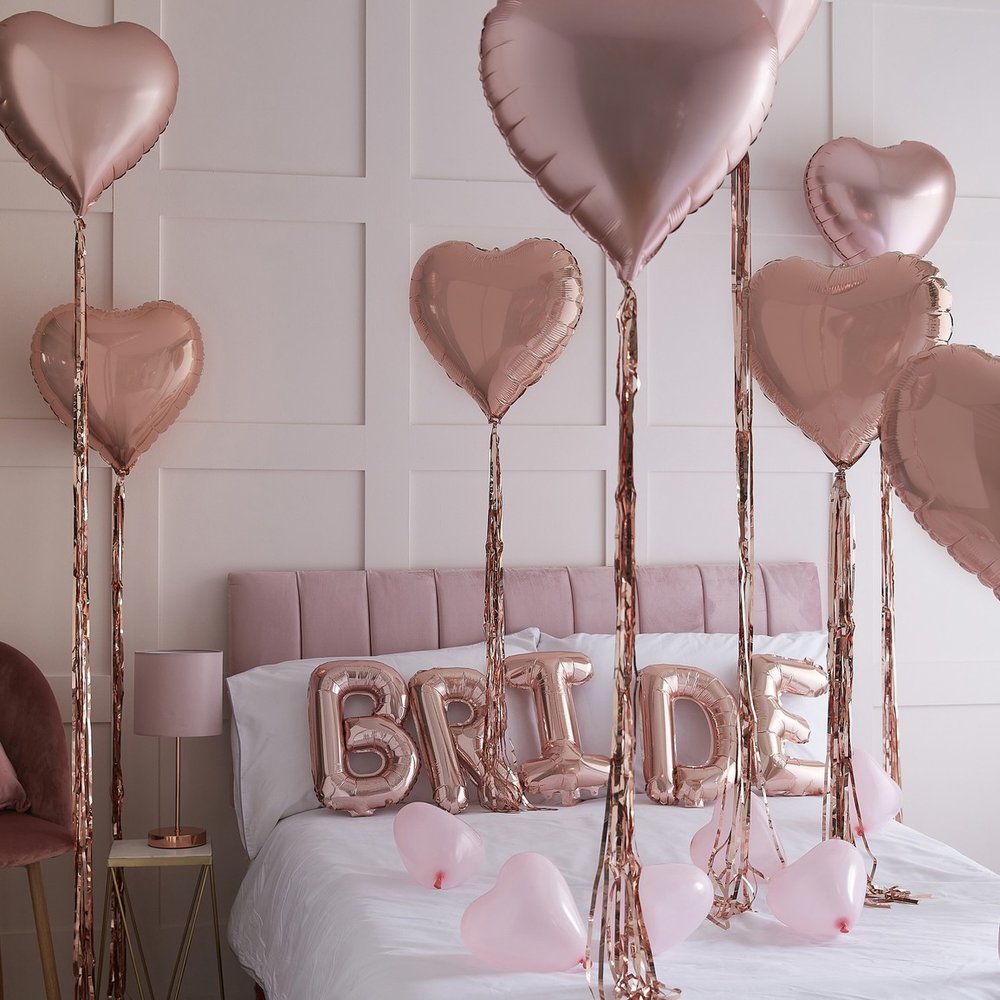 Rose Gold Bride and Heart Balloons Room Decoration Kit ...