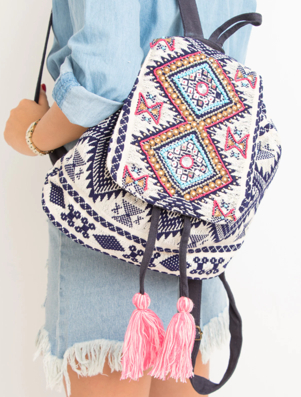 Purple Bead Embellished Backpack.png