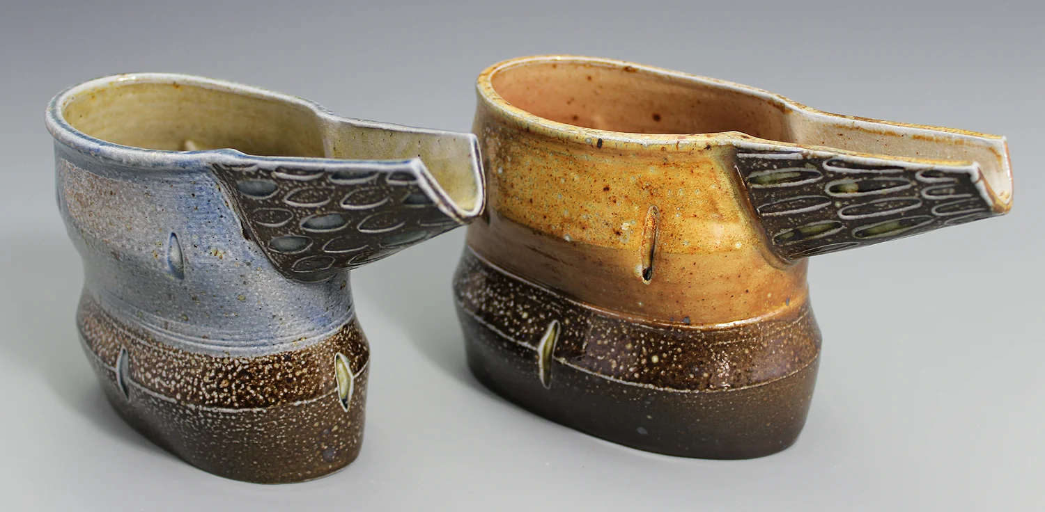 2-Handed salt/wood-fired pouring vessel