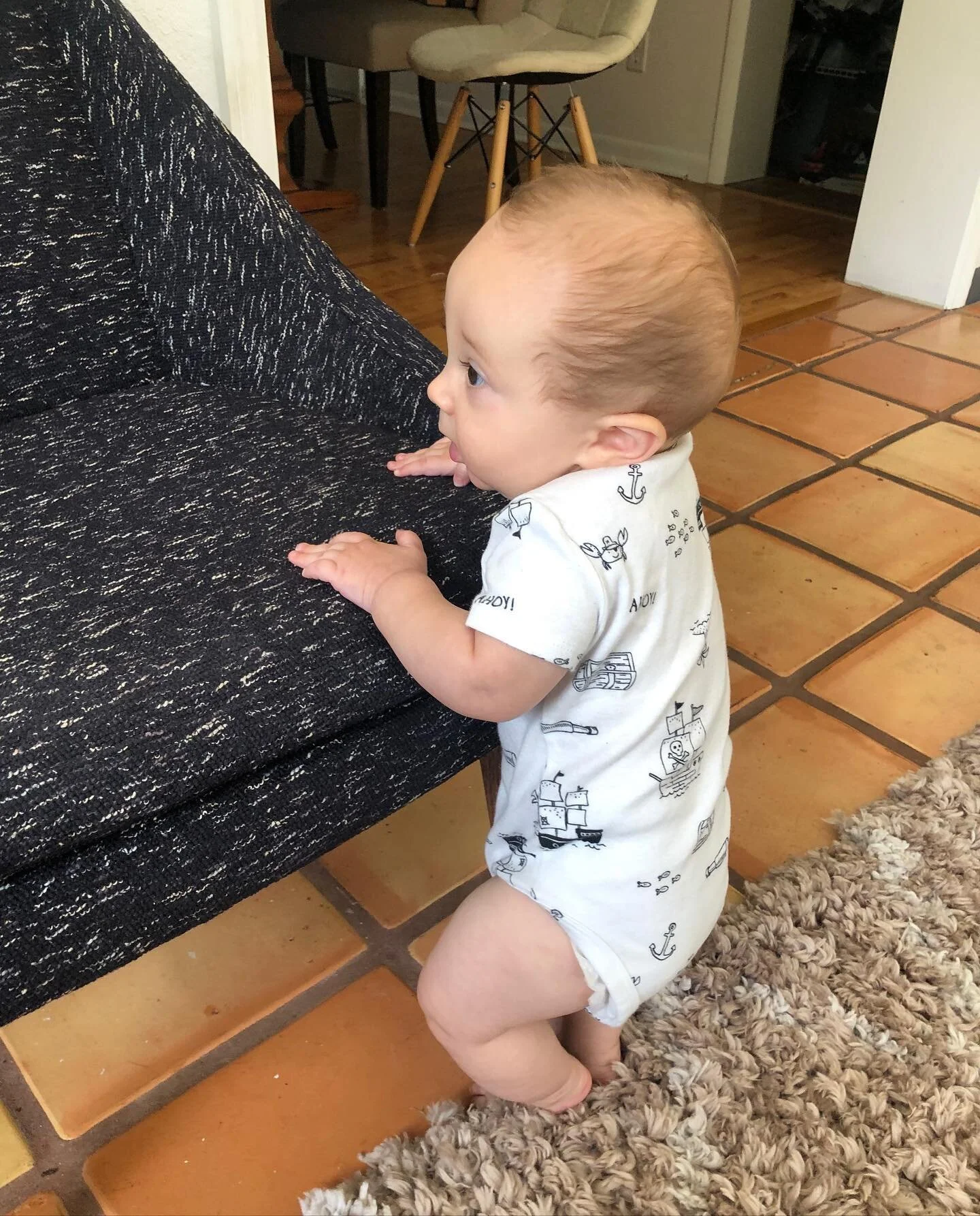 Luke pulling himself up. 
He&rsquo;s ready to run