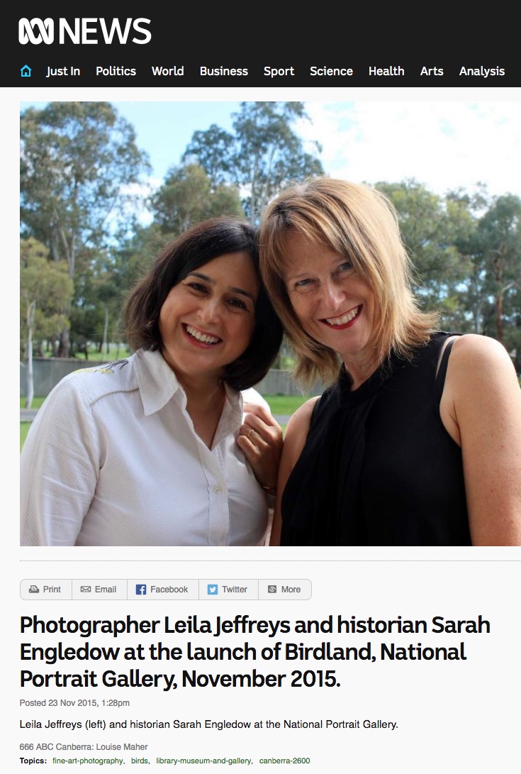 Leila Jeffreys and historian Sarah Engledow at the National Portrait Gallery.