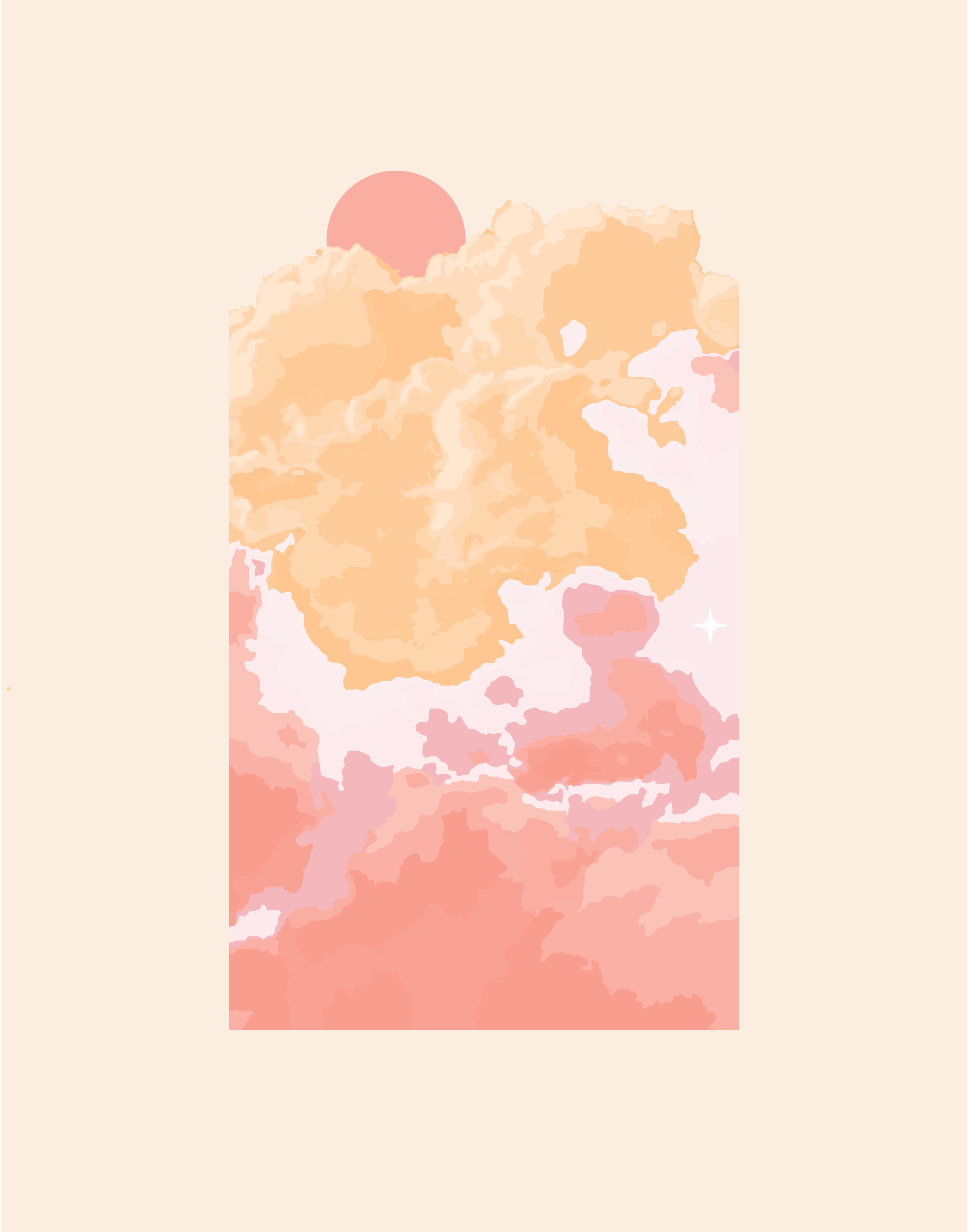Cloudy Sky- Coral