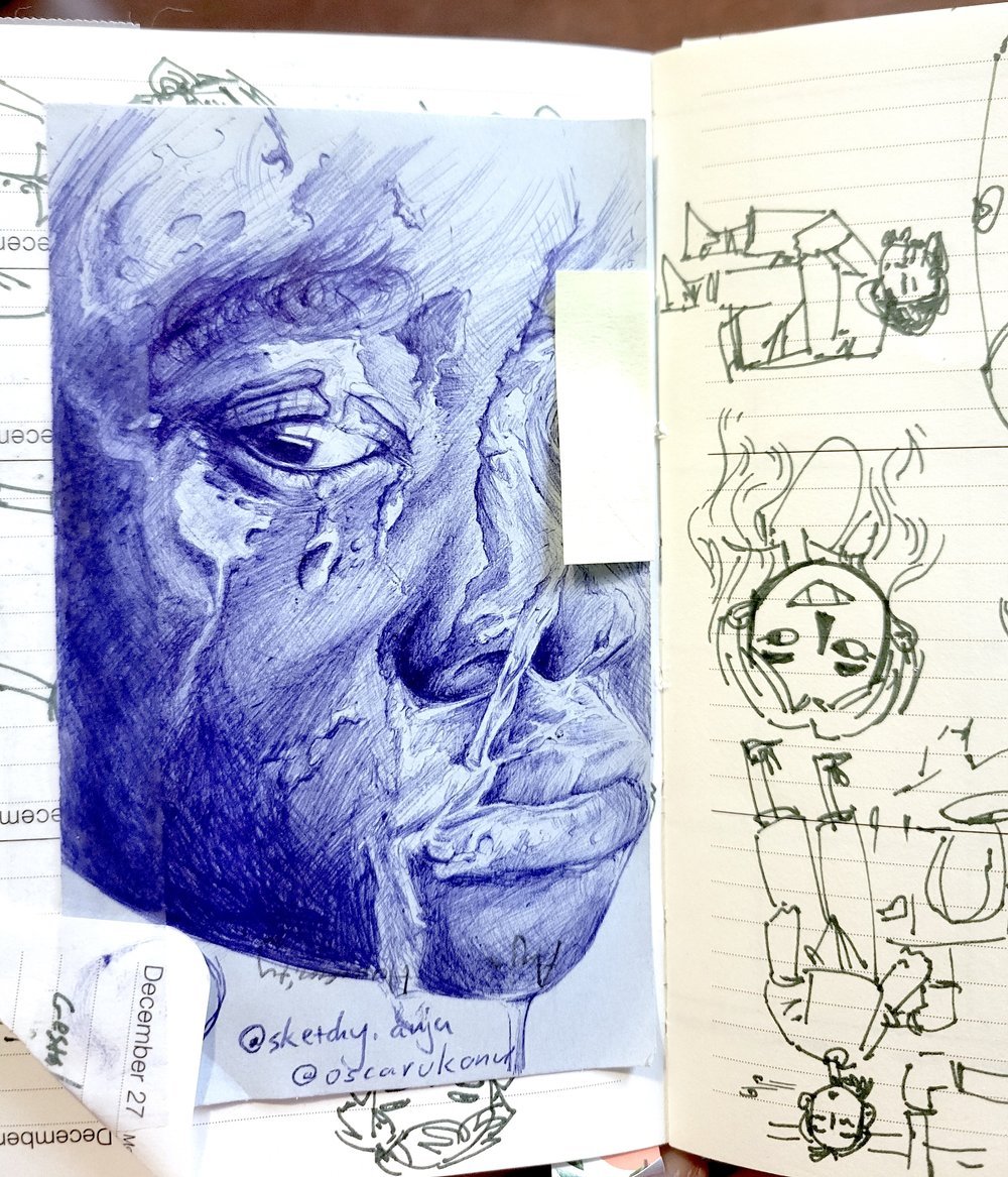 Study - Oscar Ukonu's Bic Portraits