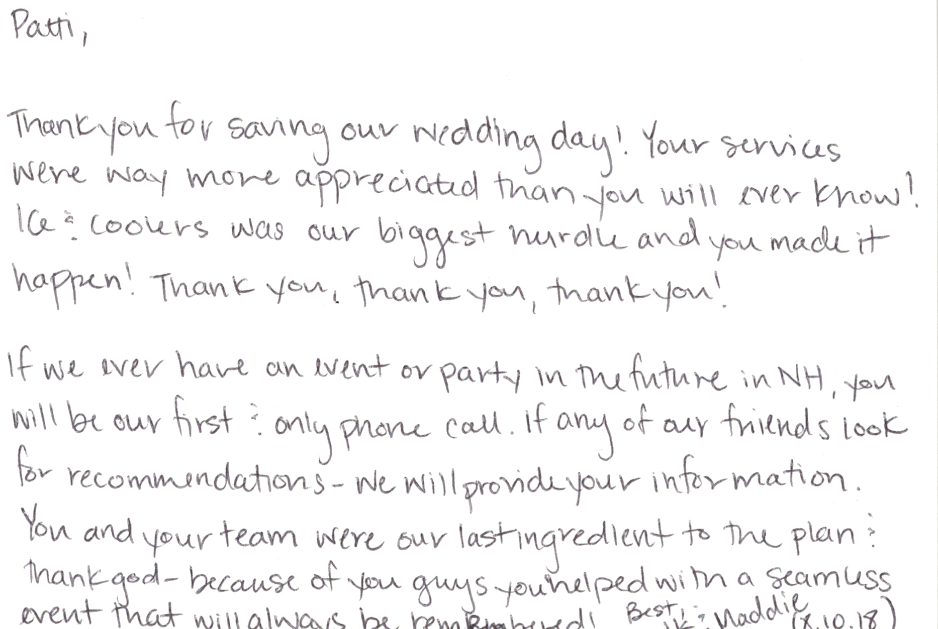 When the other company couldn’t provide a service, Stressless Events came to the rescue.