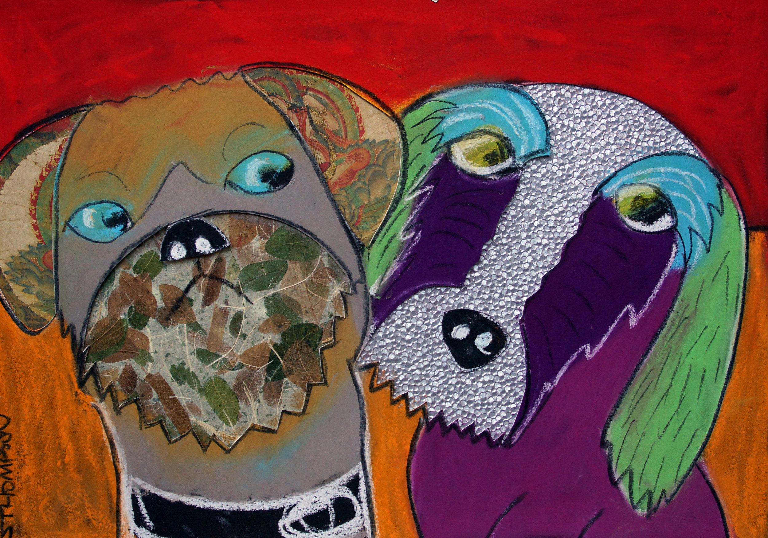 mixed media pooches.jpg