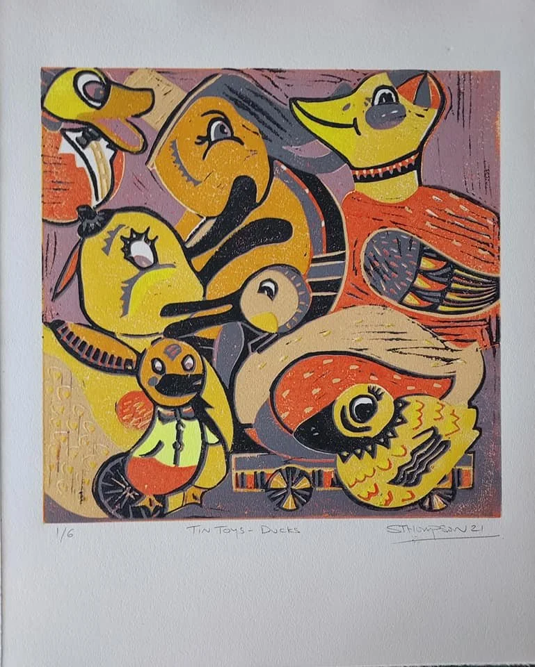 Samantha Thompson Tin toys Ducks.jpg