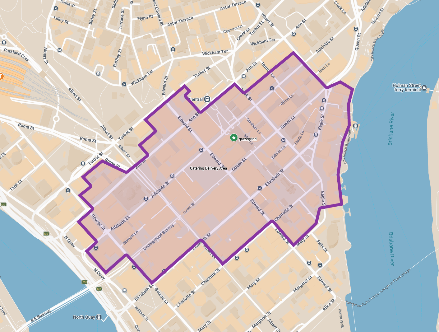Grazegrind Catering Delivery Area