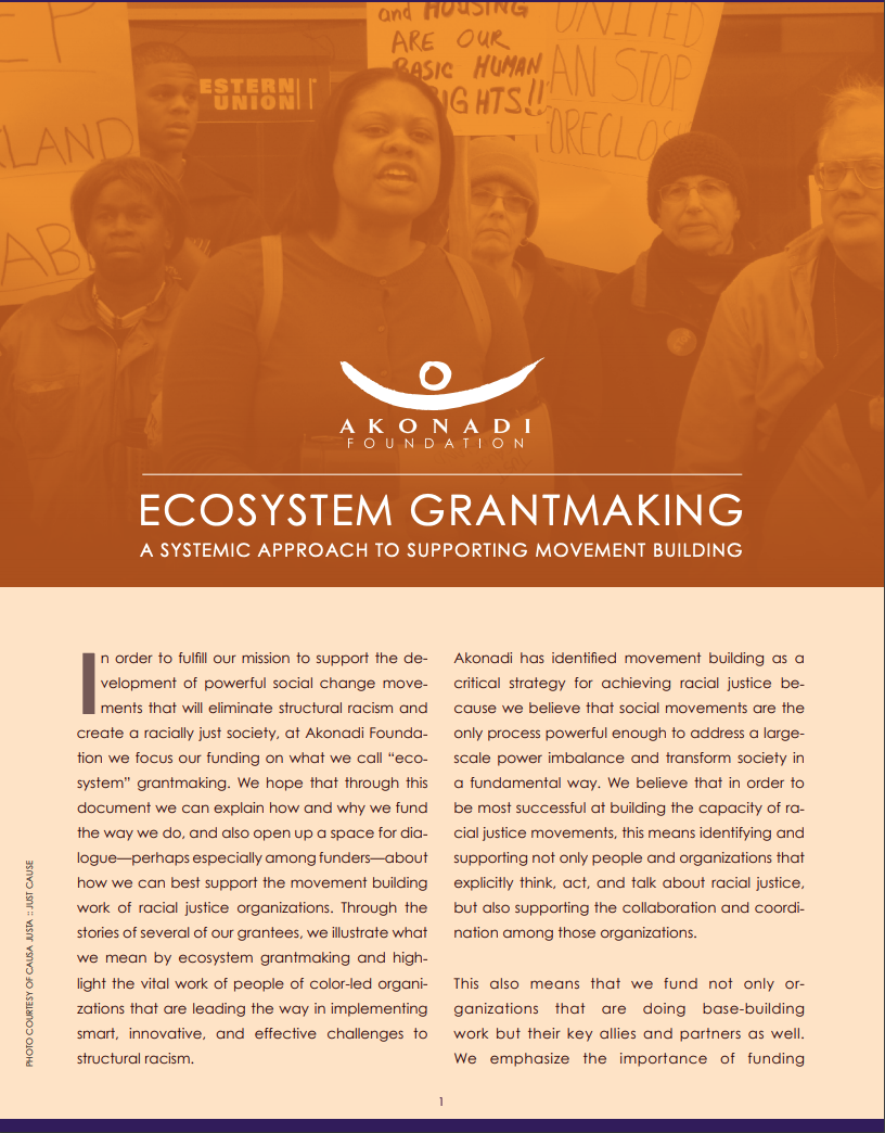 Ecosystem Grantmaking: A Systemic Approach to Supporting Movement Building (Copy)