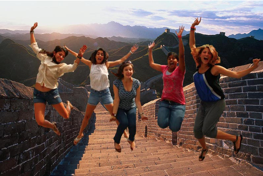 Ahh, I love this! These girls are having a great time in China and you can tell. I can’t believe how good Marisa looks even though she is jumping.