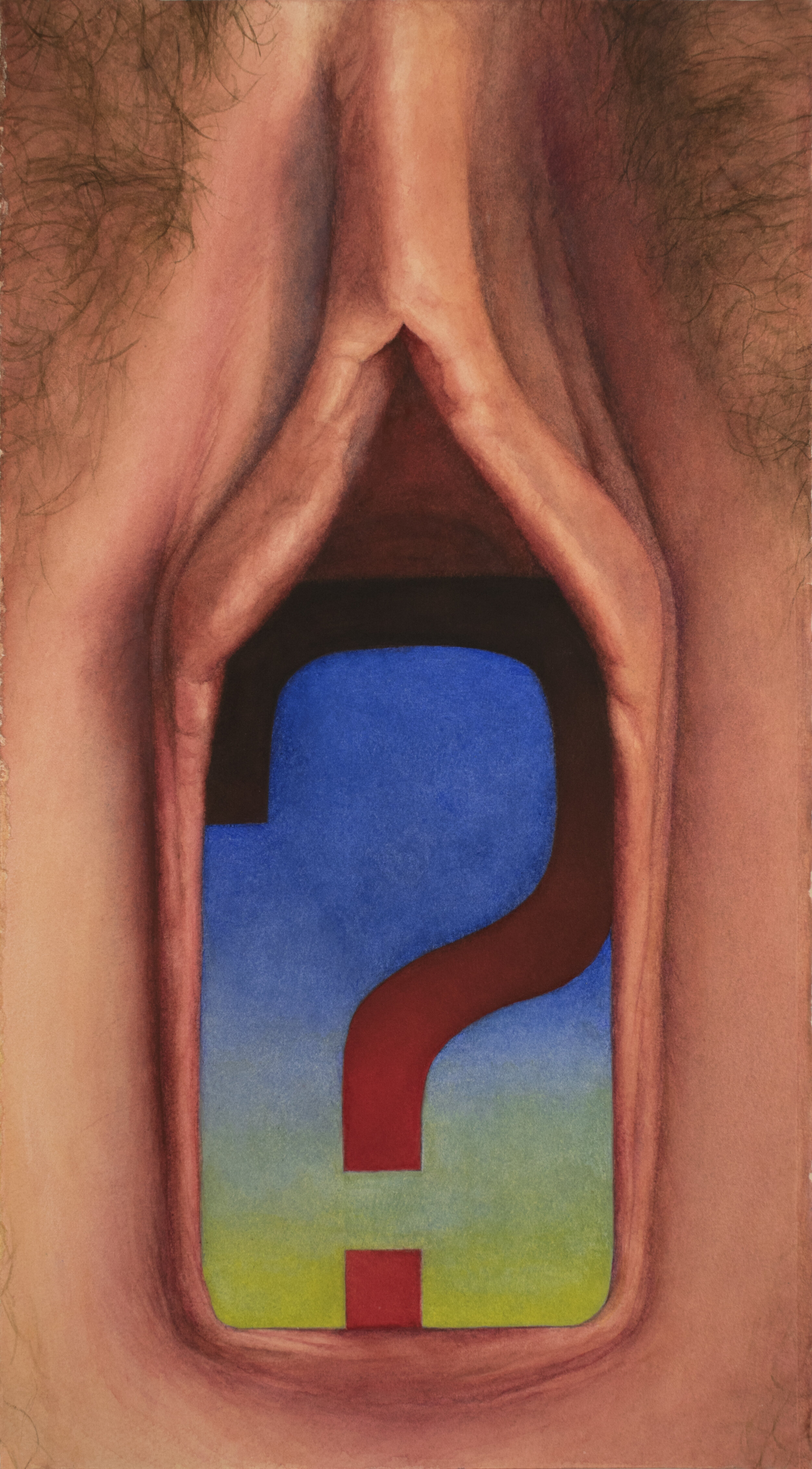   {?, vagina} , watercolor on paper, 11 x 19 3/4 