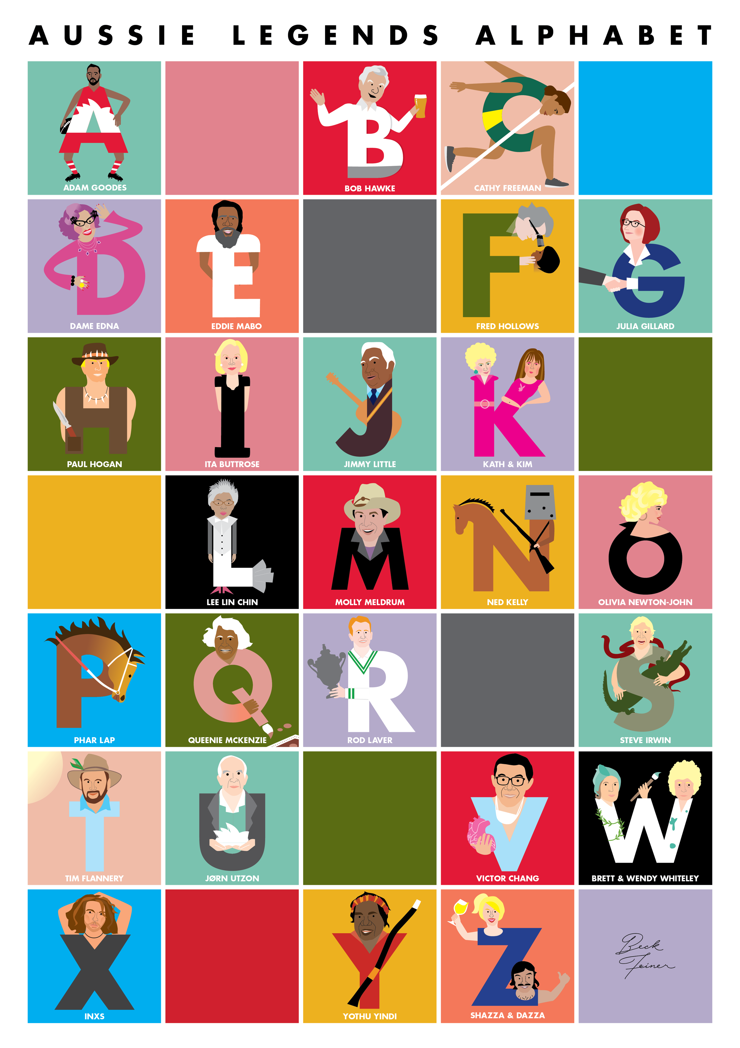 Beck's ABC poster started as a letter a day on Instagram.