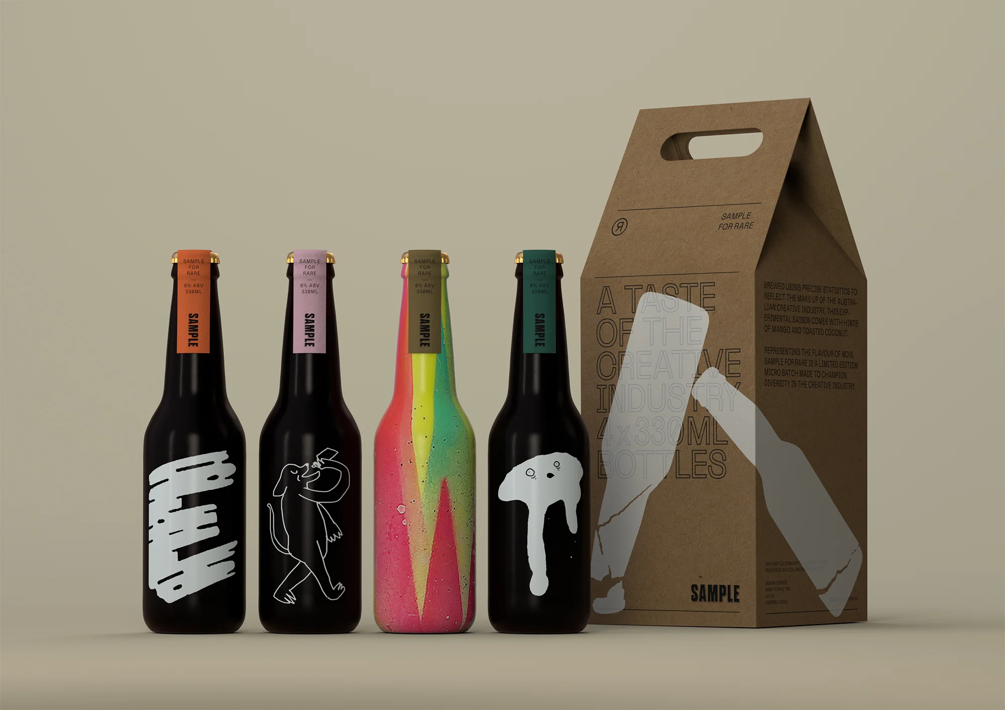 The limited edition RARE Sample was brewed using data that demonstrates the lack of diversity in the creative industry, for RARE Sydney 2017.